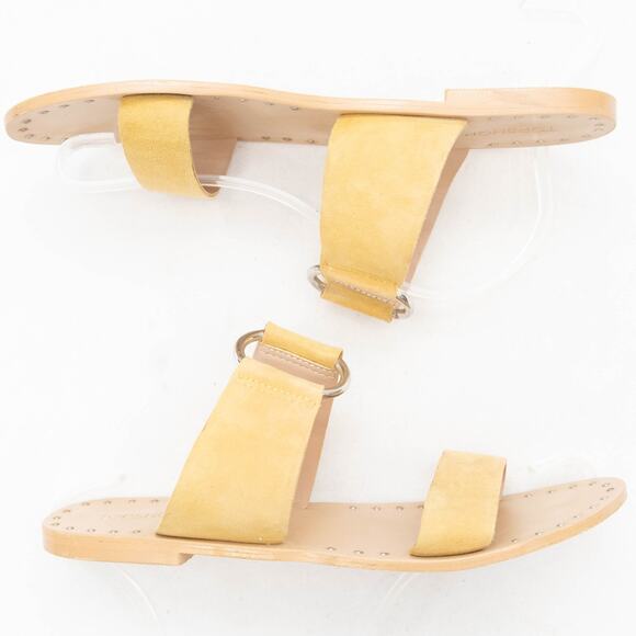 Topshop Yellow Suede Leather Summer Hooray Ring Slide Sandals Size 38 US 7.5 - Picture 7 of 12
